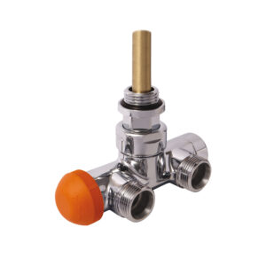 Herz Valvola termostatica a quattro_vie_VUA-50 modello a squadra per_impianti bitubo versione cromata